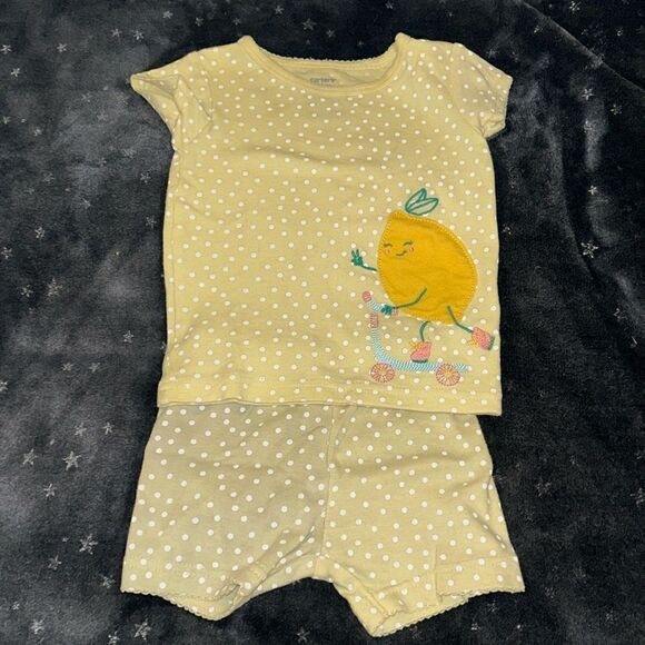12m two piece snug fit lemon pajamas - Picture 1 of 2